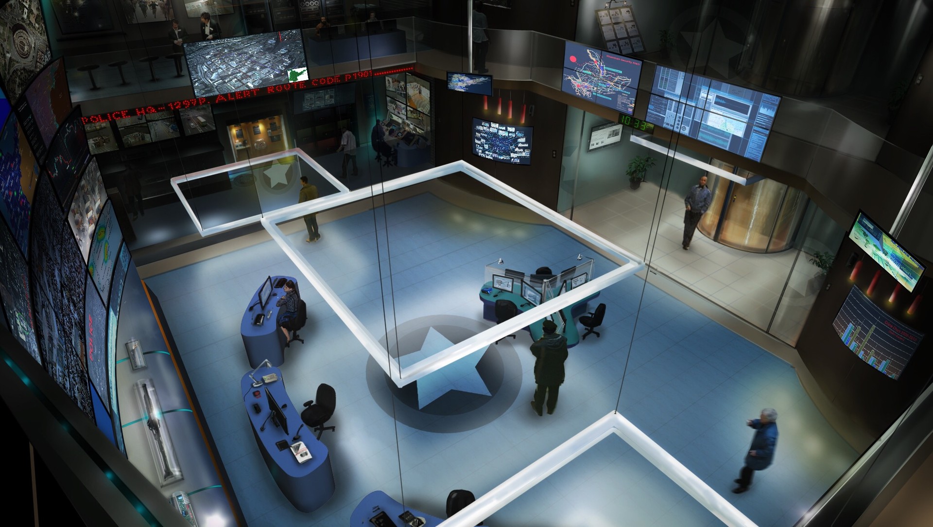 intelligence agency office interior