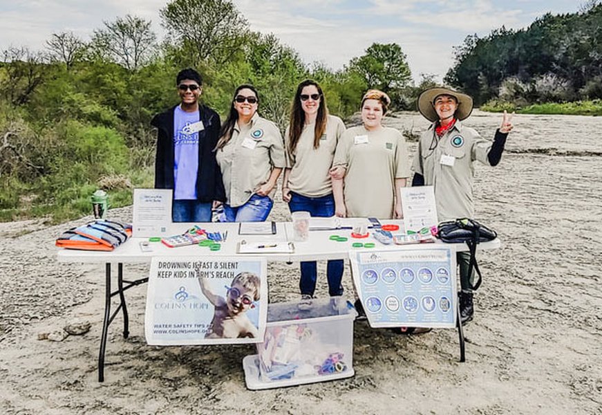 volunteer team outdoor meeting