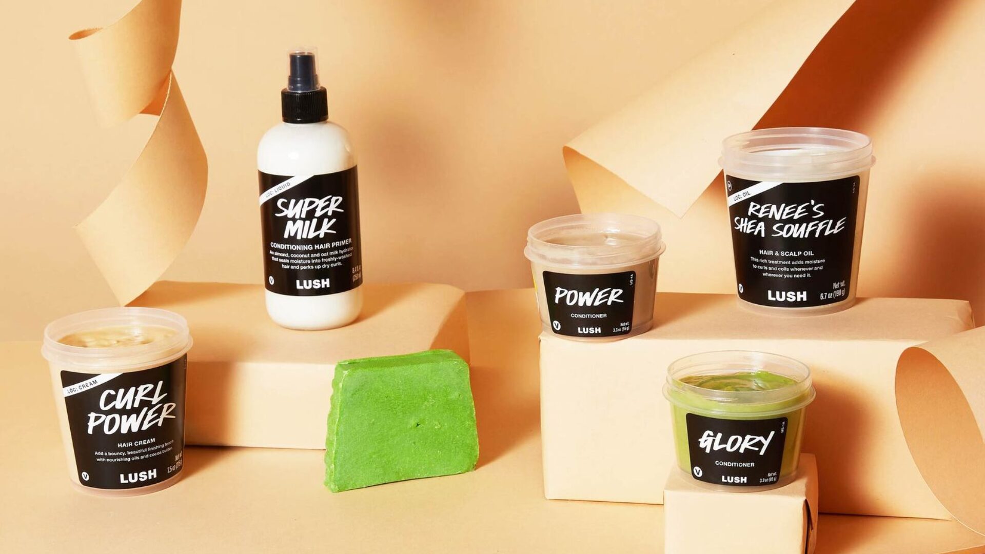 hair care tools and natural lush hair