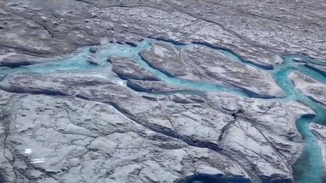 Meltwater river on Greenland ice sheet