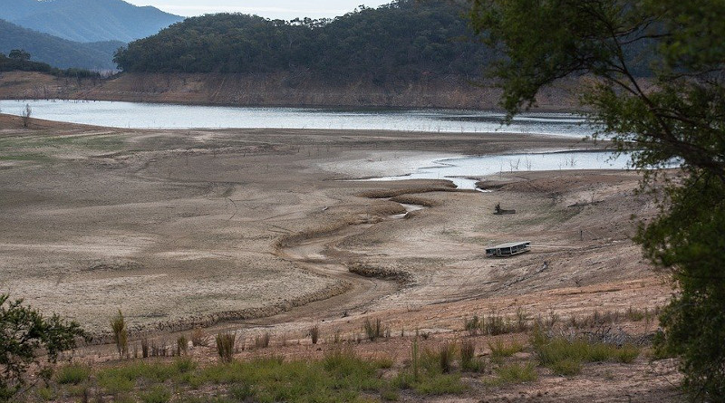 flowing river landscape under changing climate