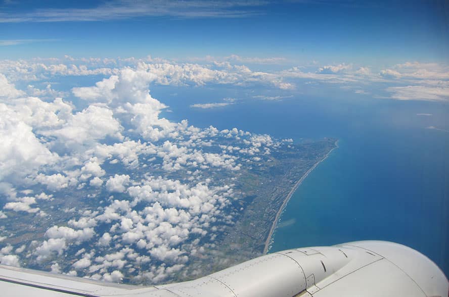 scenic aerial view of points on a plane