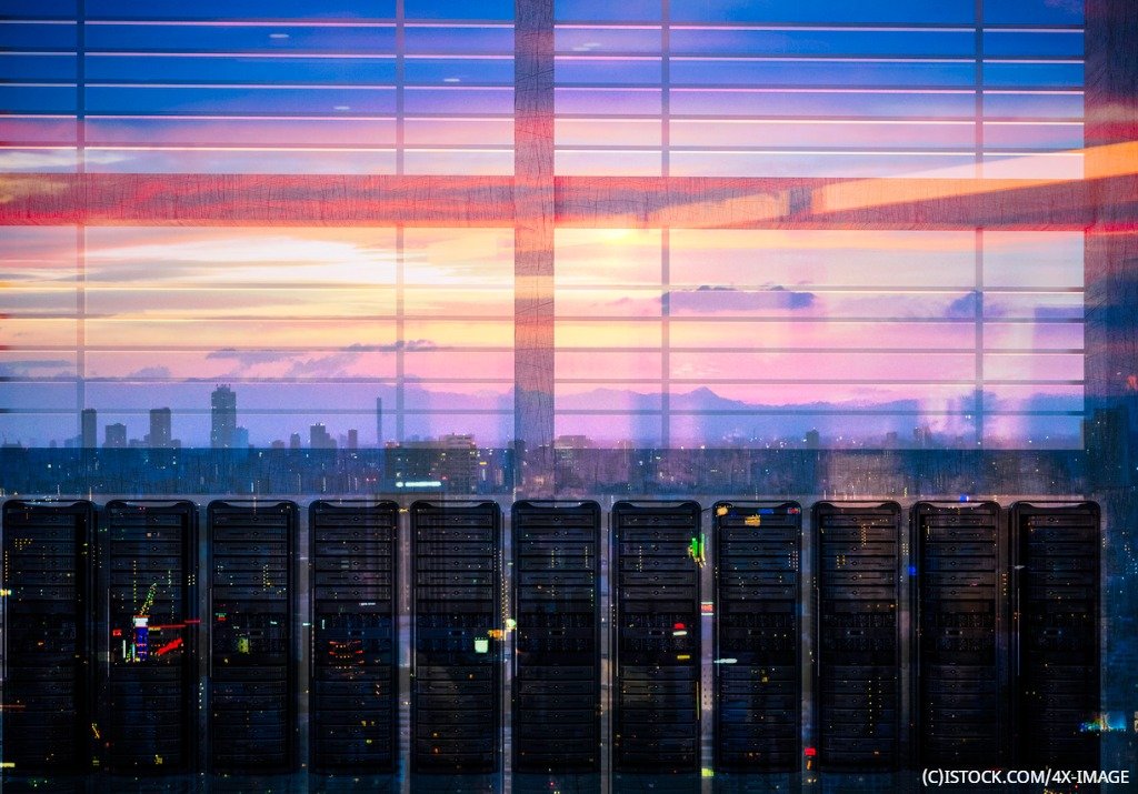 sunrise over cloud servers