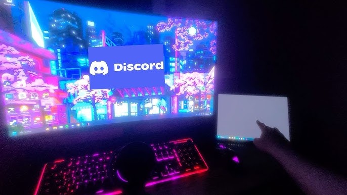 coding on computer screen with Discord logo