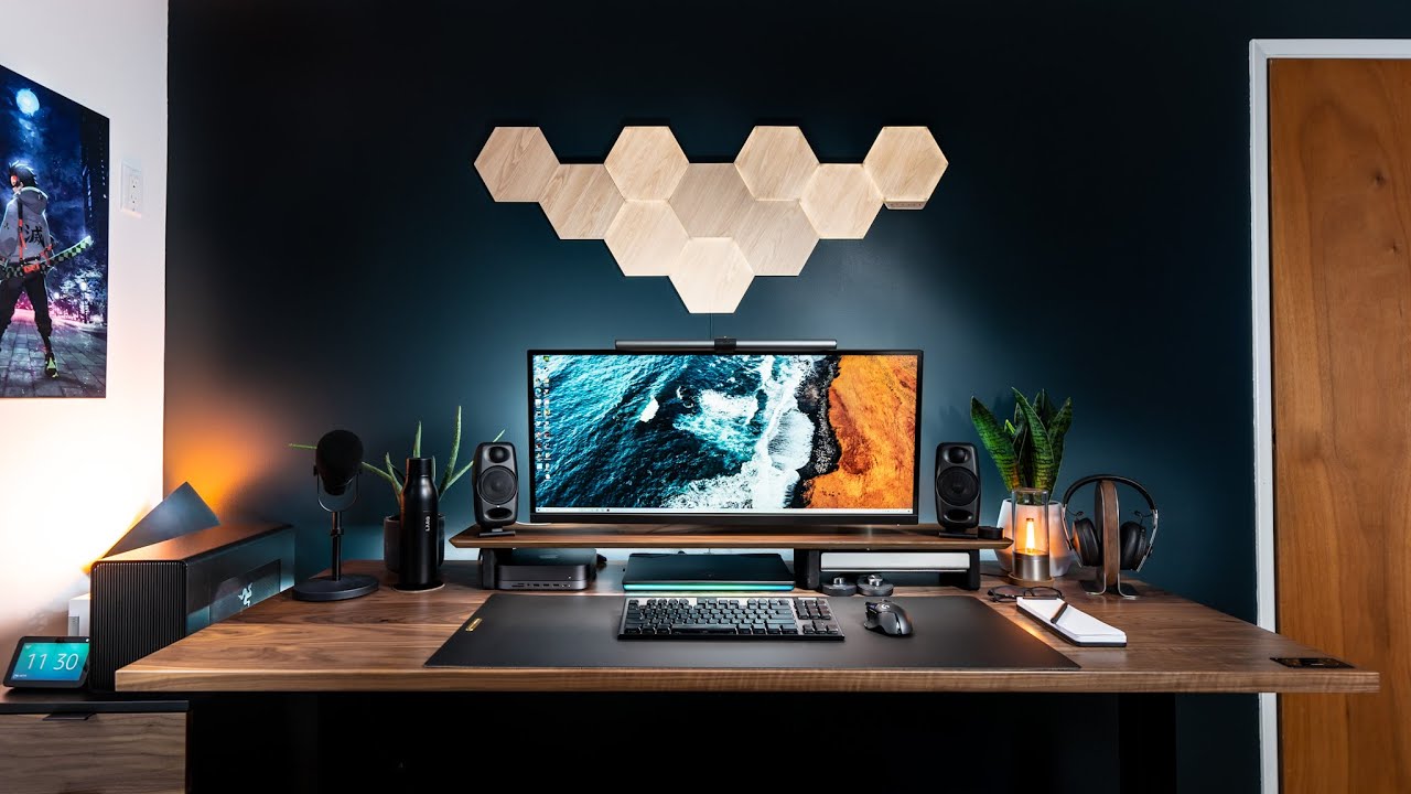scenic view of a tech workspace with computers and natural light