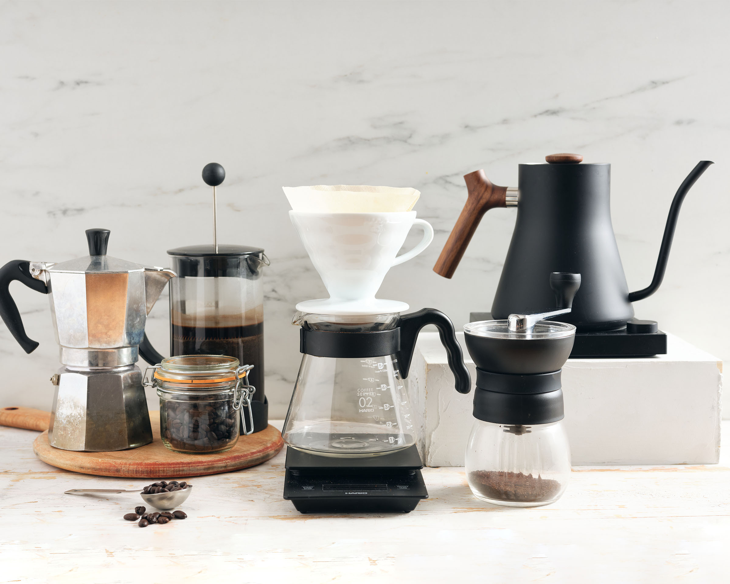 coffee beans brew equipment