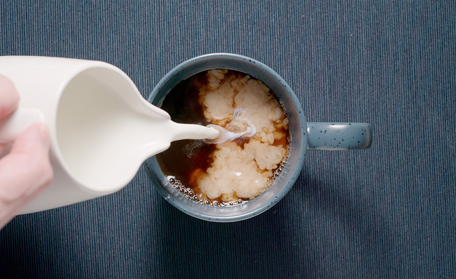 coffee cow milk table food