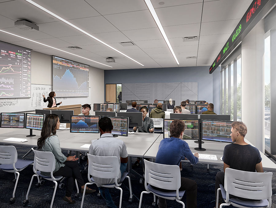 college building meeting modern technology