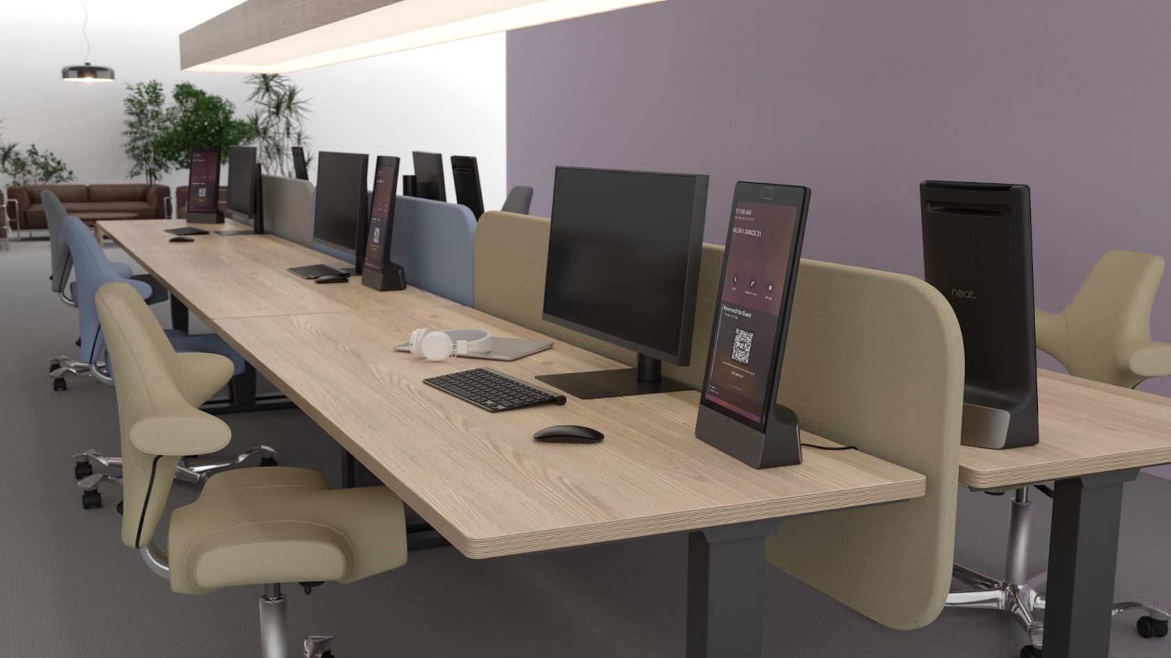 modern office desk communication tools
