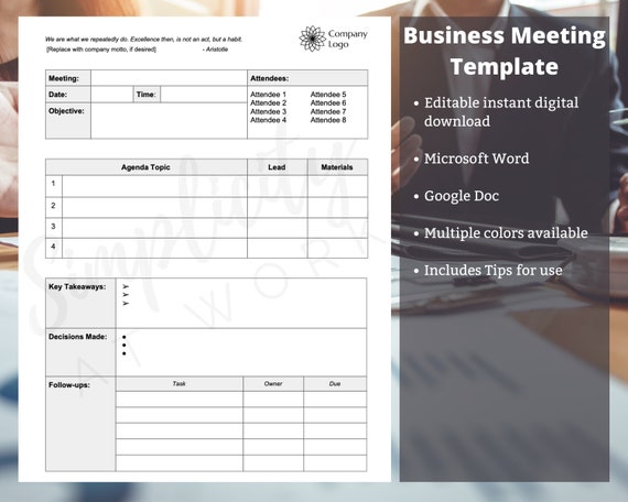 professional meeting documents
