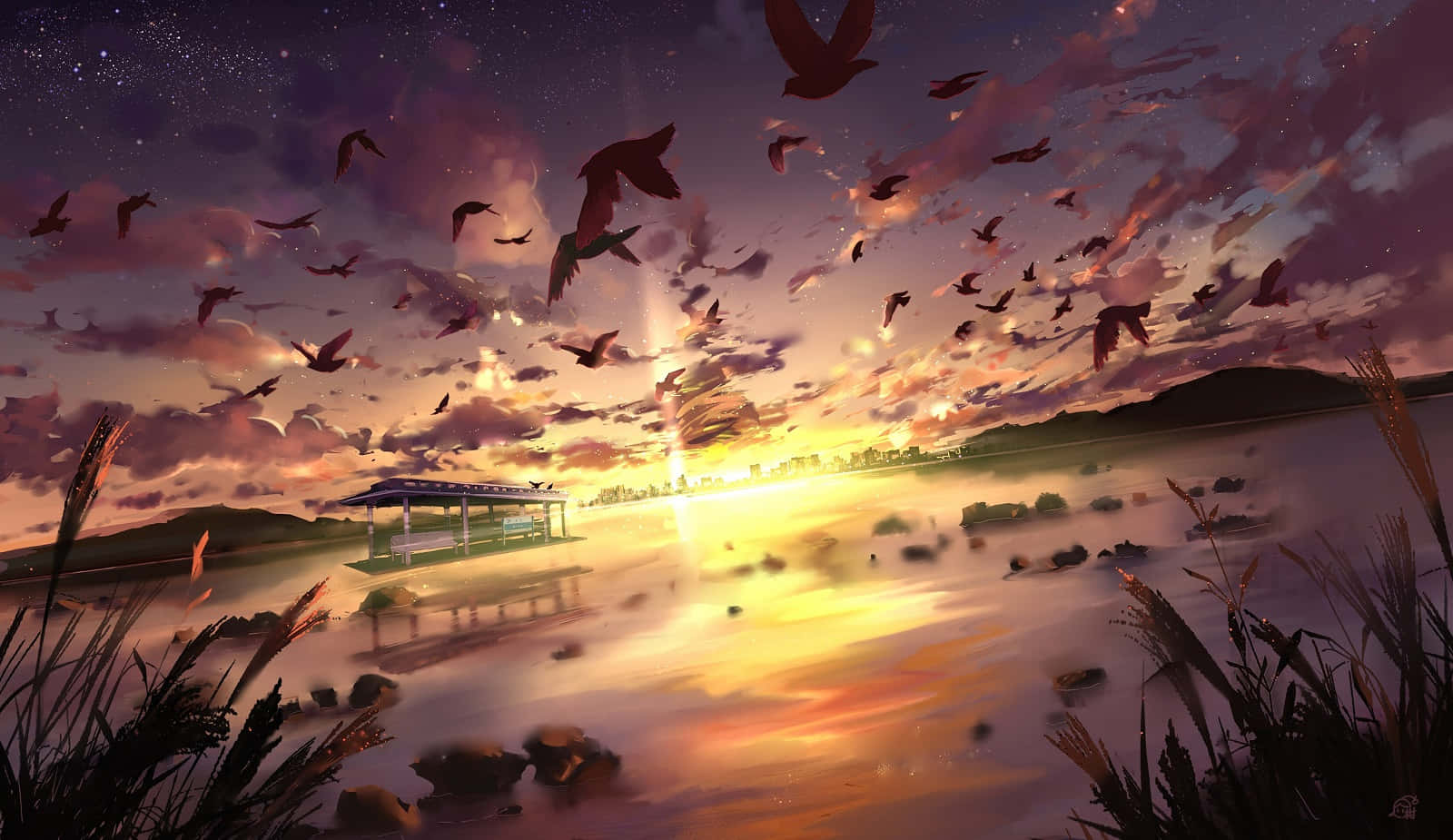 anime bird scenes