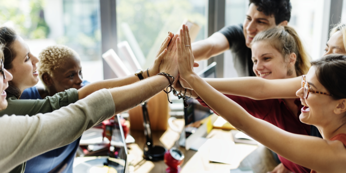 human communication greeting diverse people