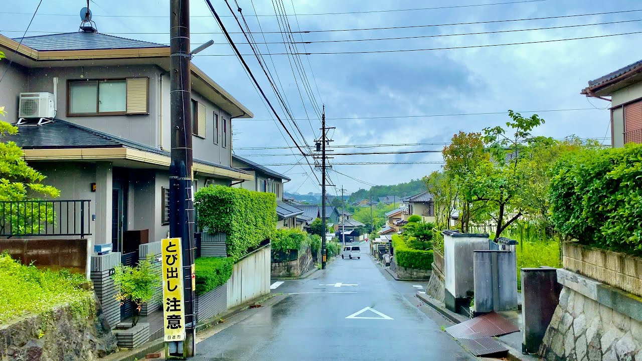 rainy garden pov video
