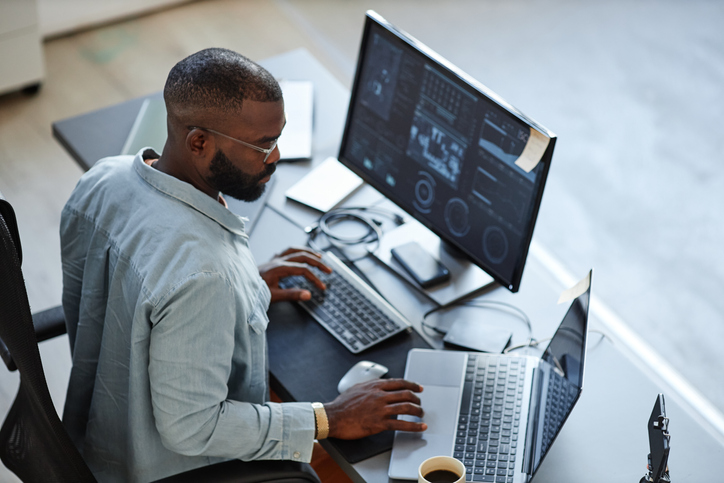 developer working on laptop
