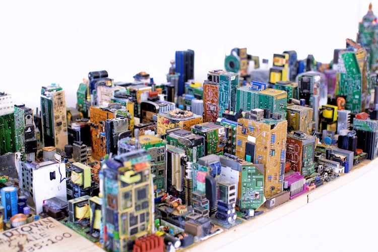 recycled materials computer model construction