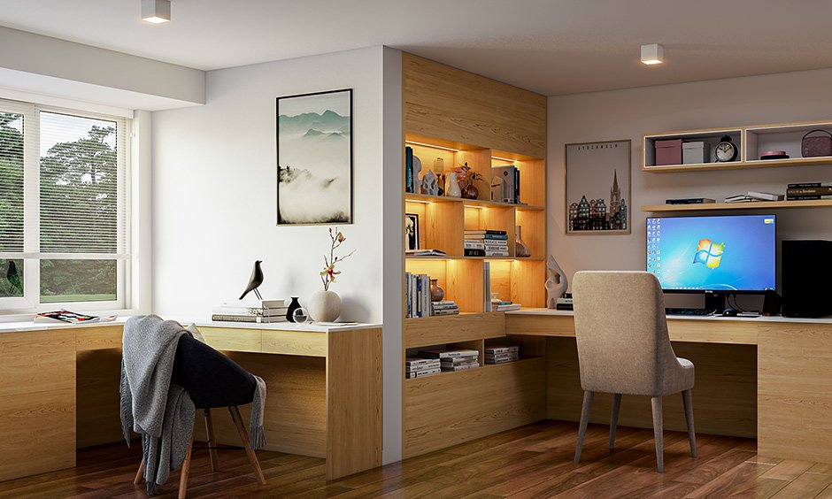 scenic work desk with natural light