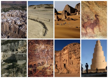 Middle Eastern landscape with historical sites