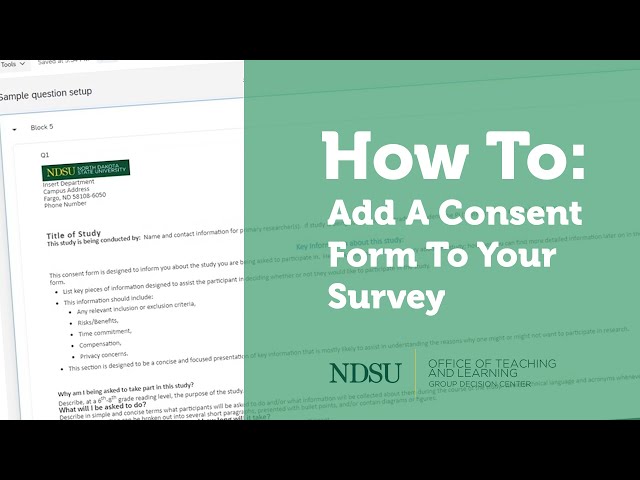 research study consent document setup