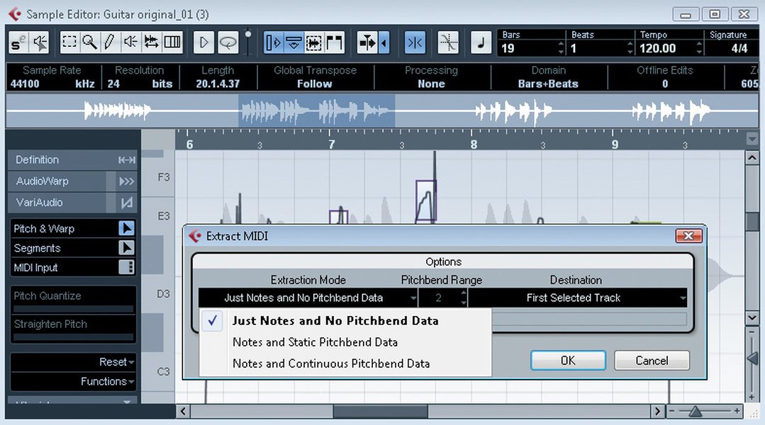 Melodyne Interface Integrated in Cubase