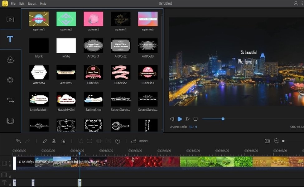 Software interface for video editing