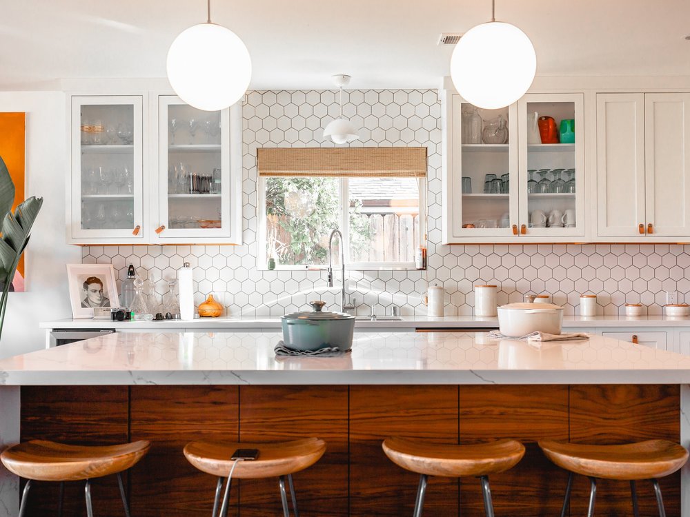 delicious food arranged on a vibrant kitchen counter