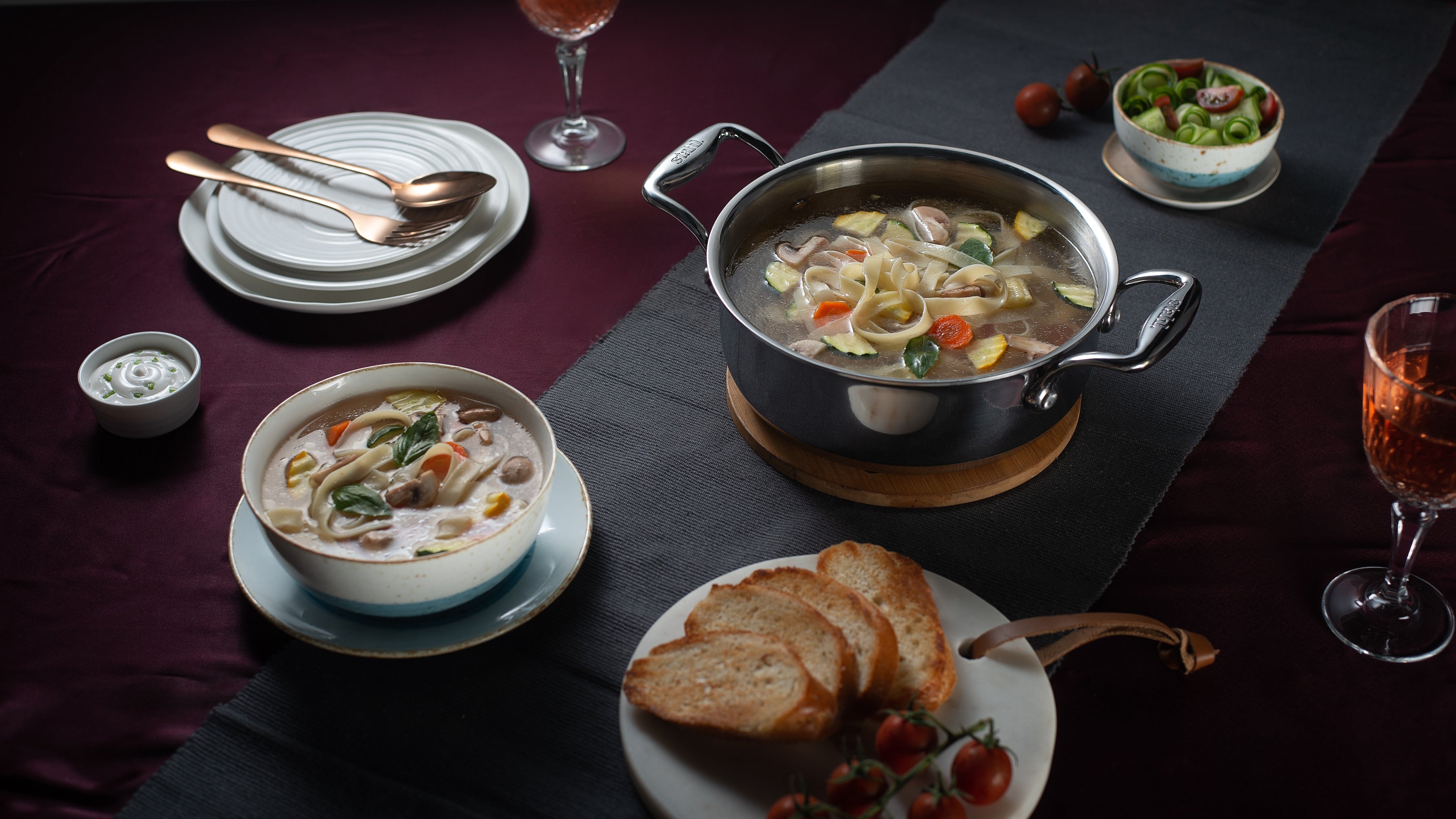 kitchen utensils and cooking process
