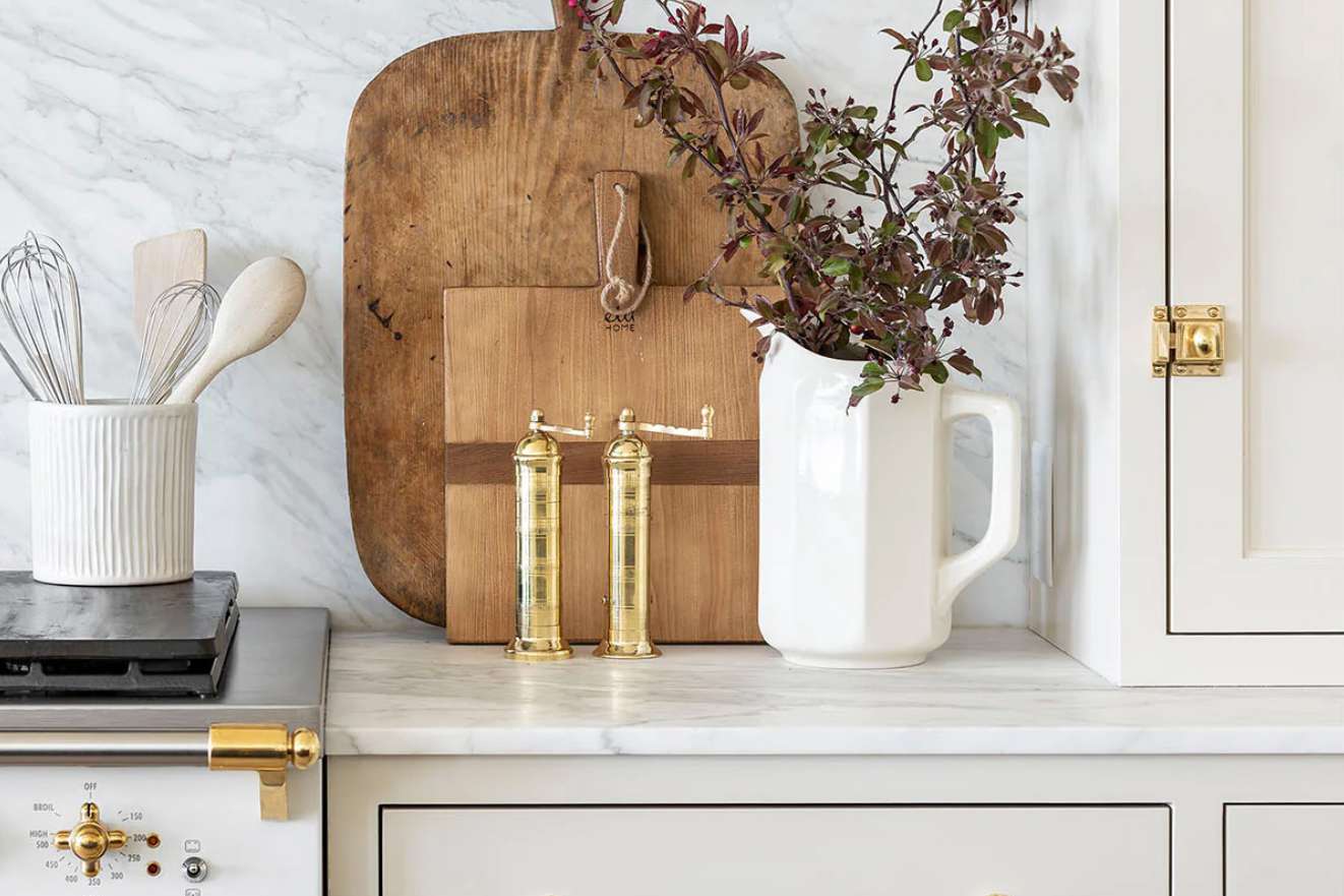 kitchen tools and ingredients on a counter