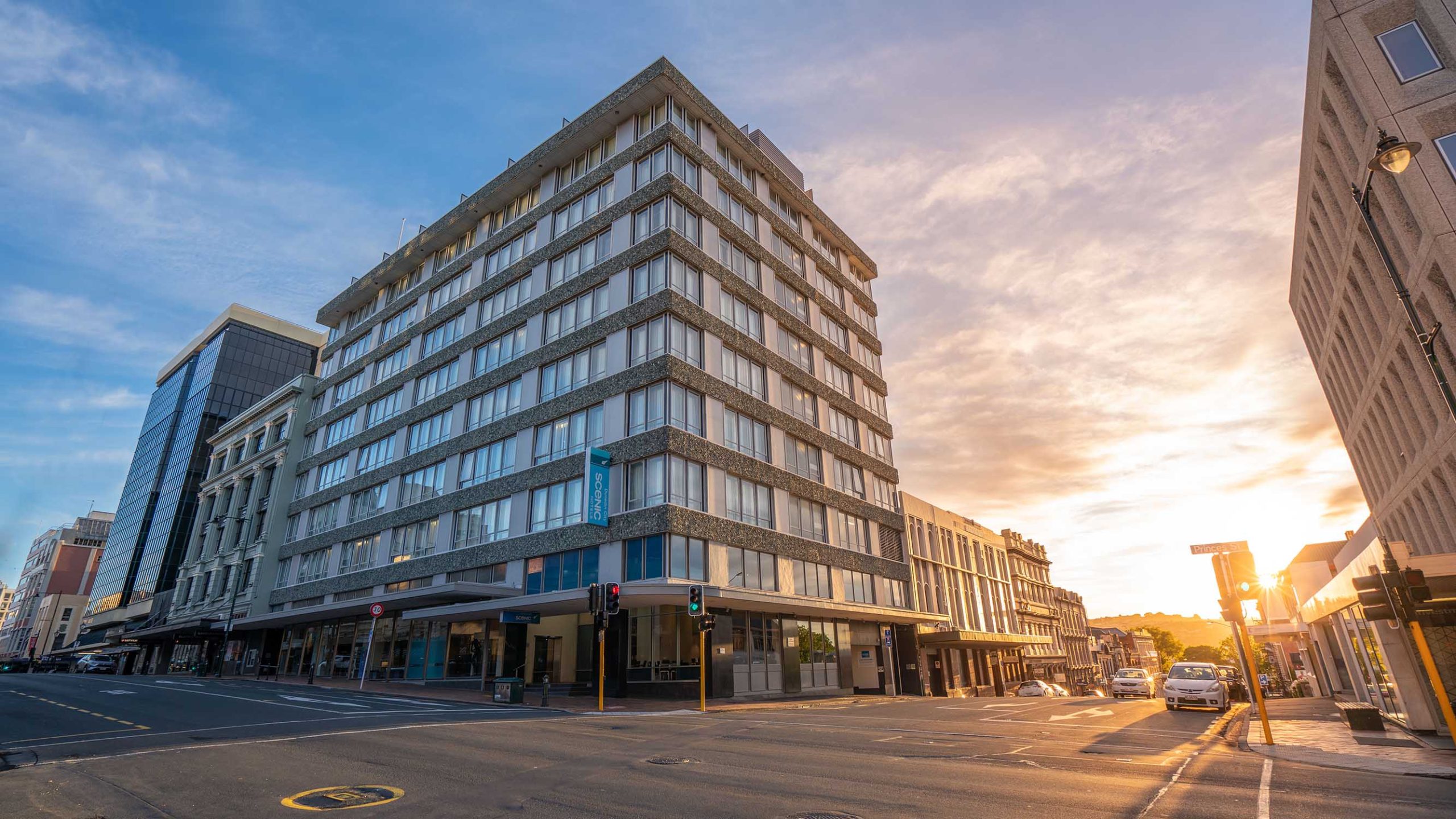 scenic hotel building and community
