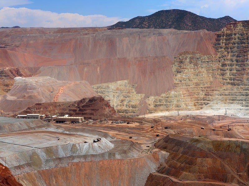 Aerial view of the Morenci Copper Mine in Arizona, USA, showcasing the scale of copper mining operations.