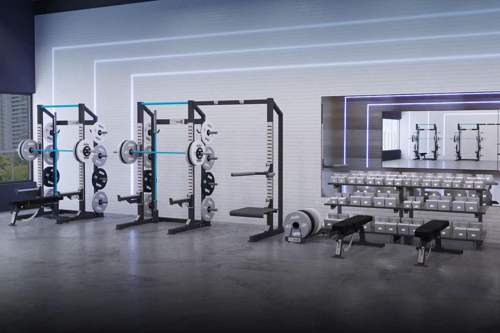 fitness equipment and training area