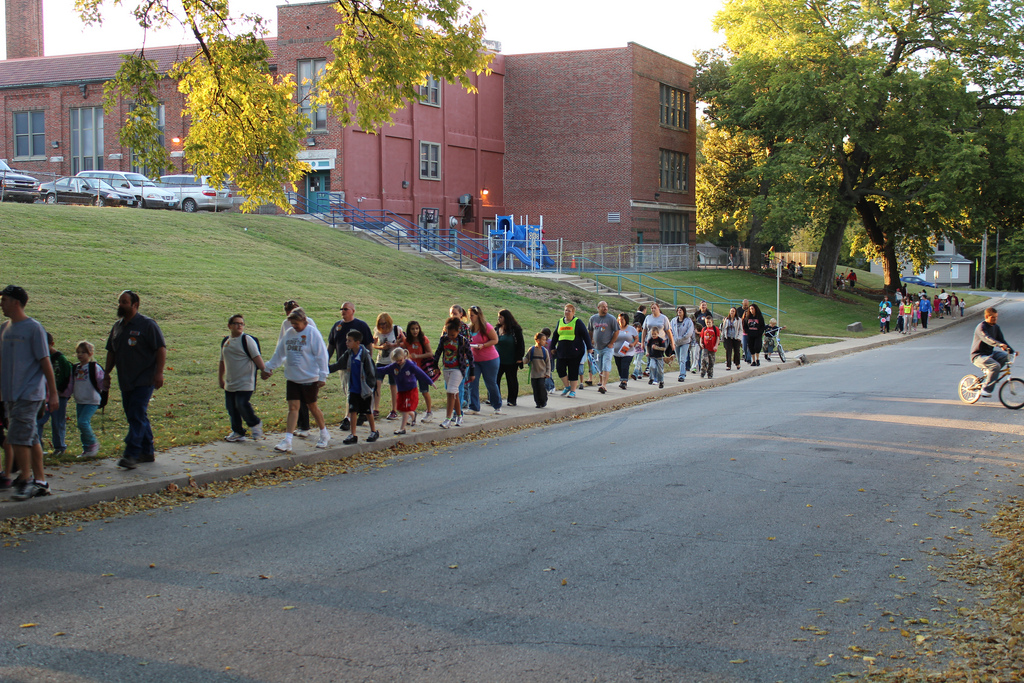 scenic view of city traffic at school dropoff