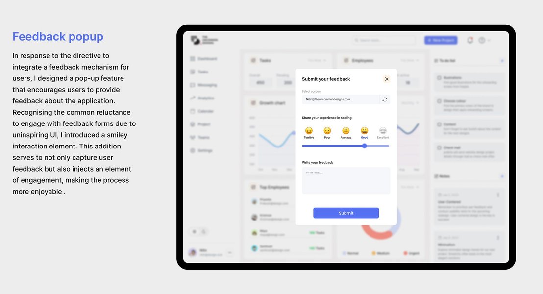 Esempio di interfaccia utente per un'app di task management