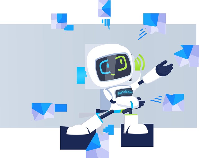 Illustration showing rapid email sending