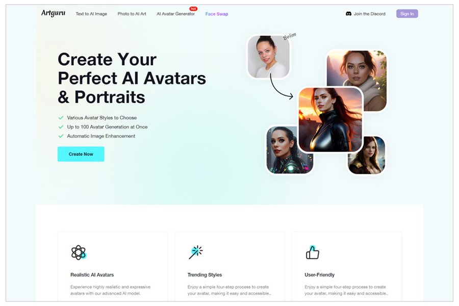 Artguru AI 艺术生成器界面