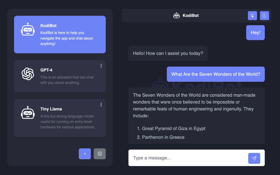 Example of a local chatbot UI