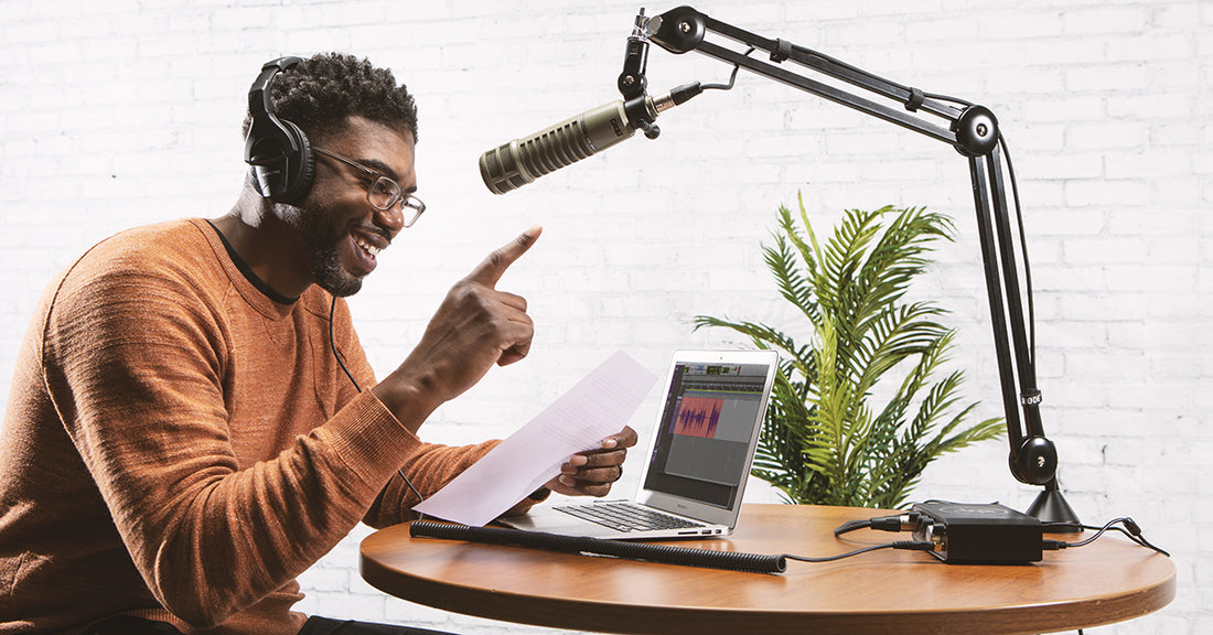 podcast setup microphone