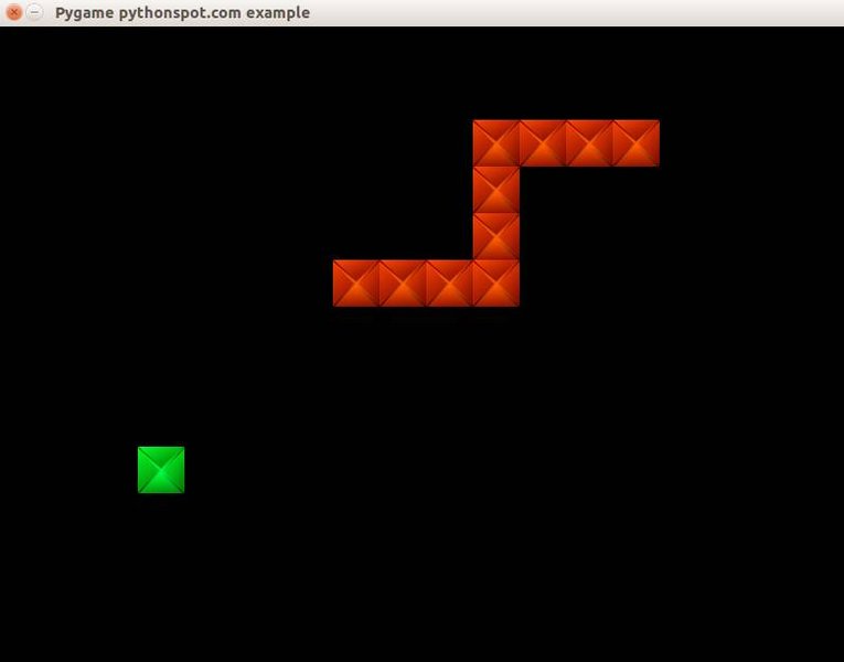 Screenshot of a simple Snake game running in a window.