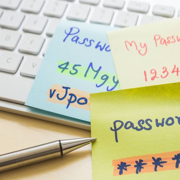 Passwords on sticky notes
