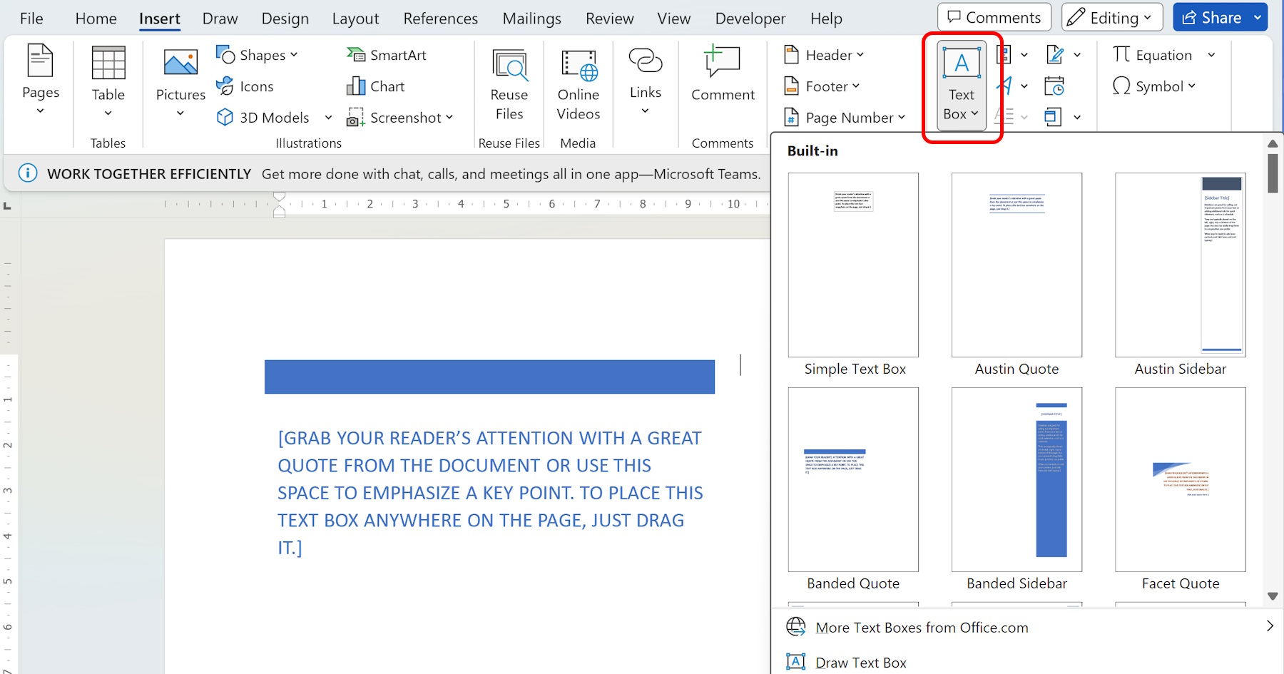 Microsoft Word text fields