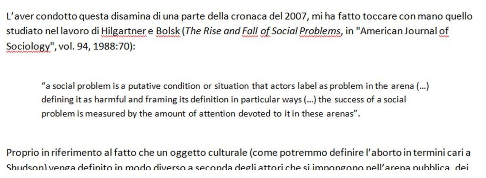 Esempio di citazione lunga
