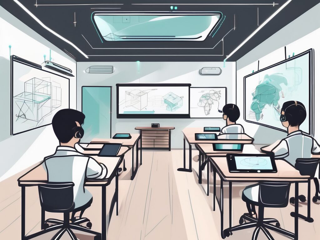modern digital classroom with innovative teaching tools