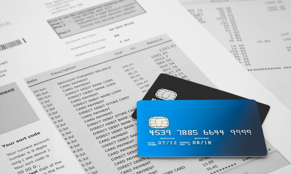 financial documents, credit cards, and bills