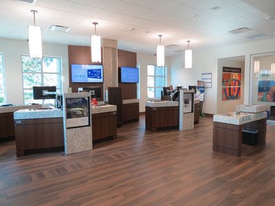 modern interior bank setting