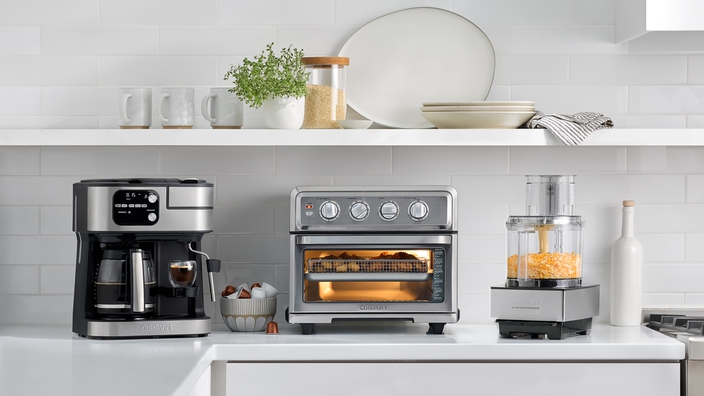 kitchen tools and modern kitchen equipment on a professional counter