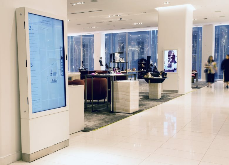 modern retail store digital screen interaction