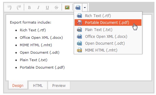 devexpress html editor toolbar customization