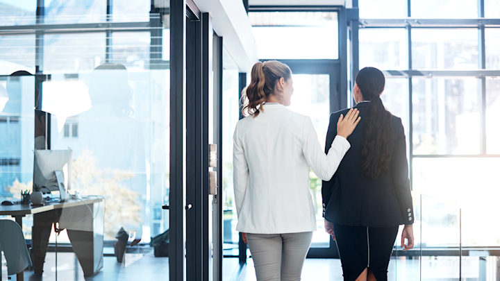 modern office meeting empathetic interaction