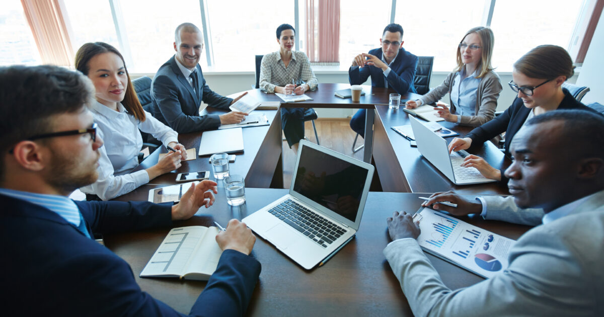 cybersecurity training session in corporate boardroom