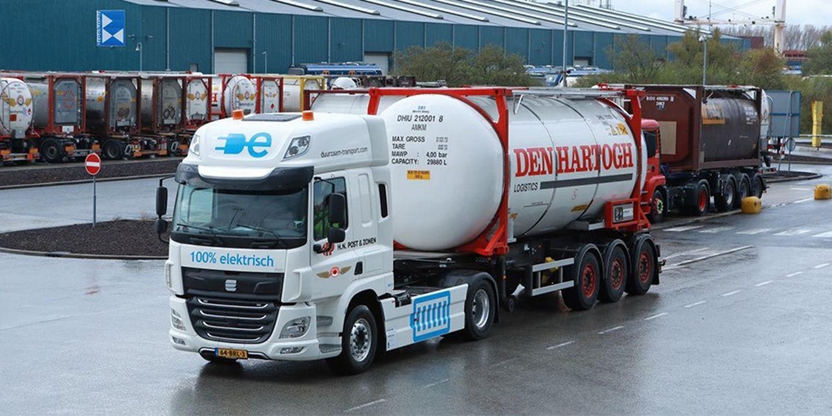 Den Hartogh electric truck used for chemical transport in the Netherlands