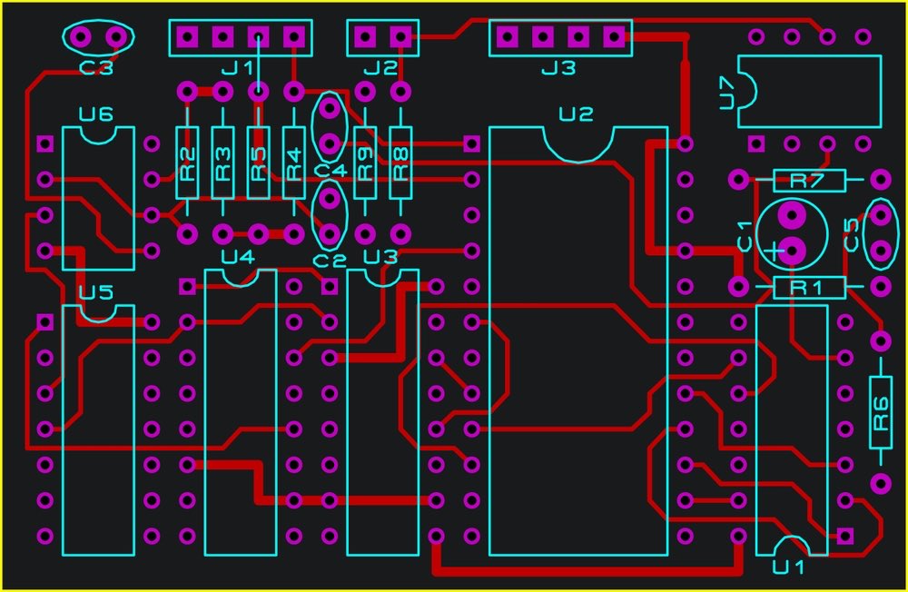 circuit board components and routing diagram